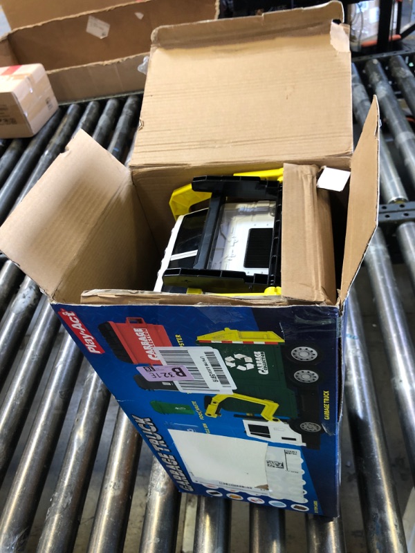 Photo 1 of JOYIN Large Friction Powered Garbage Truck Toy Set, Includes Dumpster, Trash Bins, and Learning Cards for Kids