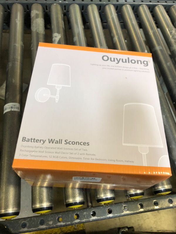 Photo 1 of Ouyulong Battery Operated Wall Sconces Set of 2, Wireless Rechargeable Dimmable Wall Light with 5600mAh RGB Bulb and Remote for Bedroom, Living Room, Hallway (Gold)