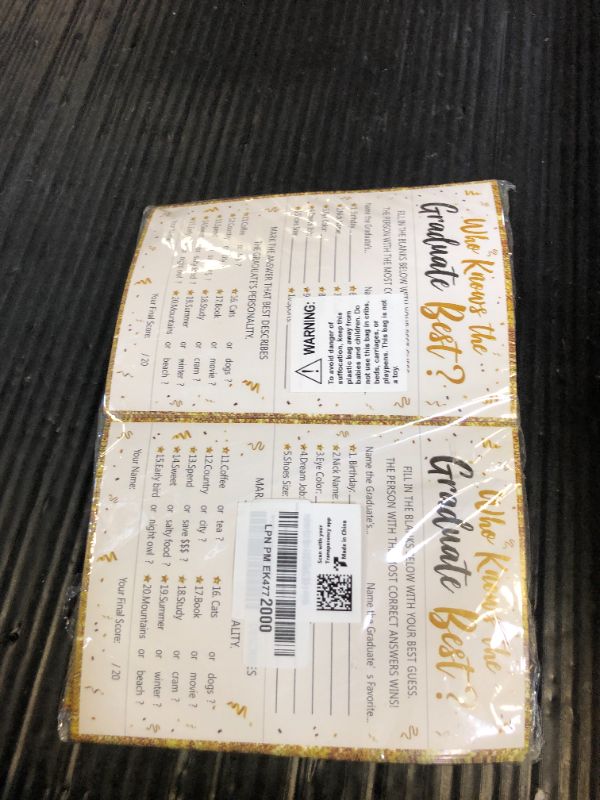 Photo 1 of 90shine 60Ct Who Knows Graduate Best Graduation Game Cards 2025 - Grad Party Supplies Decorations