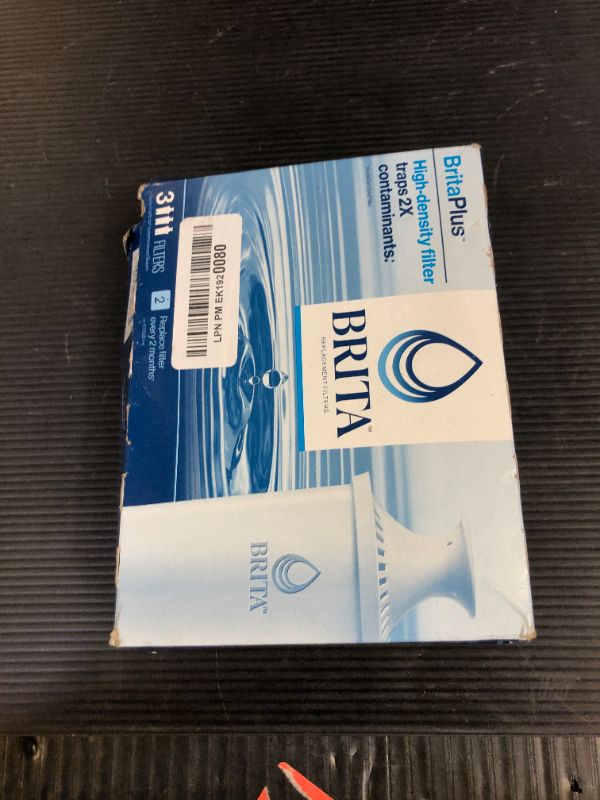 Photo 1 of Brita Plus Water Filter, BPA-Free, High-Density Replacement Filter for Pitchers and Dispensers, Reduces 2x Contaminants*, Lasts Two Months or 40 Gallons, Includes 3 Filters