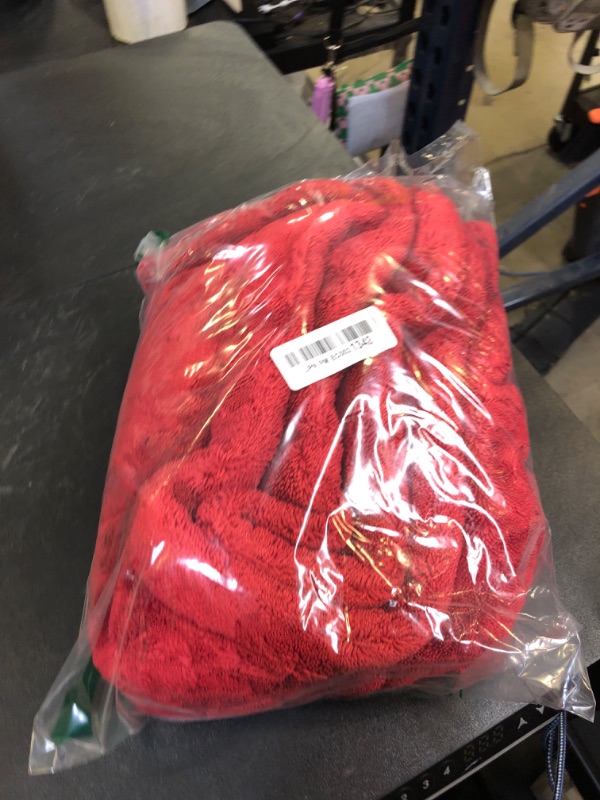 Photo 1 of The Rag Company - The 1500 - Heavy Duty Microfiber Drying Towel; Perfect for Trucks, Commercial Vehicles, RVs, Boats, and More; Premium 70/30 Blend Twist Loop Design, 1500gsm, 30in x 30in, Red