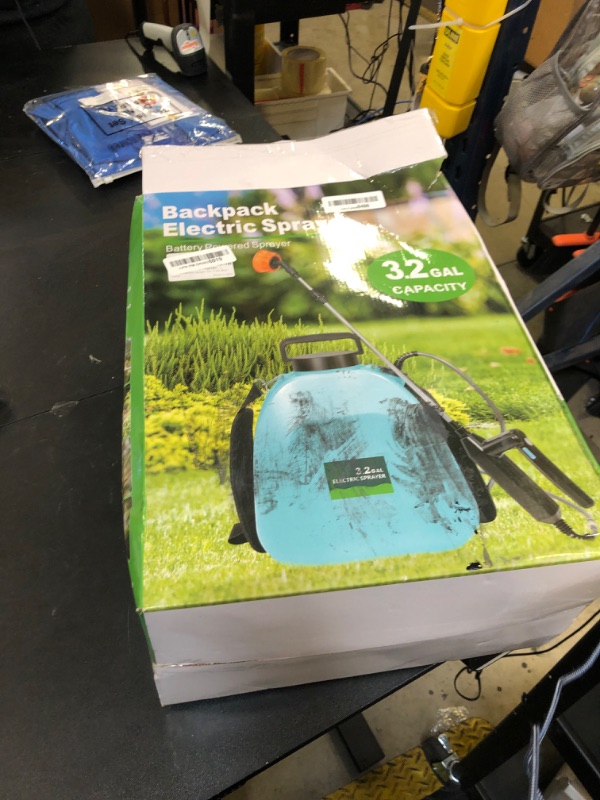Photo 1 of SideKing Battery Powered Sprayer 3.2 Gallon, Battery Backpack Sprayer with USB Rechargeable Handle, 5 Mist Nozzles, 32" Telescopic Wand, Electric Back Pack Sprayer for Yard, Lawn and Garden
