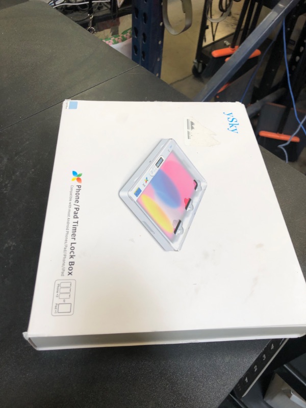 Photo 1 of ySky Timer Lock Box for iPad iPhone,Portable Phone Lock Box for Tablet,Folded Phone,Controller,TV remotes, Phone Locker to Help Kids Reduce Screen Time Focus to Achieve Goals(Blue)