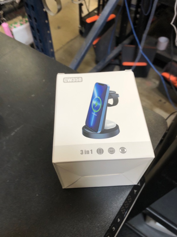 Photo 1 of 3 in 1 Charging Station for iPhone, Wireless Charger for iPhone 16e 16 15 14 13 12 11 X Pro Max & Apple Watch - Wireless Charging Station for AirPods 4 3 Pro