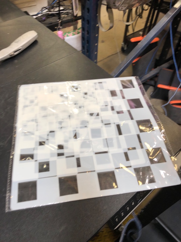 Photo 1 of 6pcs Reusable Check Painting Stencils, Small Square Plaid Stencils,Plastic Art Craft Checkerboard Templates,DIY Home Décor Card on Wood Wall Fabric Paper 4" to 12"