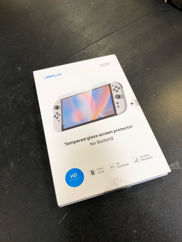 Photo 1 of JSAUX 2-Pack Tempered Glass Screen Protector for Nintendo Switch 2 2025, Easy to Install with Guiding Frame Ultra HD Glass Protector 9H Hardness Scratch Resistant