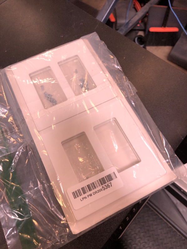 Photo 1 of CML Matte White Decorator Screwless Wall Plate, 2-Gang Outlet Covers, 4 Pack Decorative Light Switch Plates, Scratch and Impact Resistant, Polycarbonate, Standard Size 4.68” X 4.72”