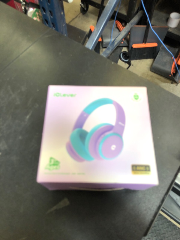 Photo 1 of iClever BTH26 Active Noise Cancelling Headphones for Kids, 60H Play Time, Safe Volume 80dBA, Type C Fast Charging, Bluetooth5.4, Kids Bluetooth Headphones with Mic AUX Cord for iPad Airplane, Purple