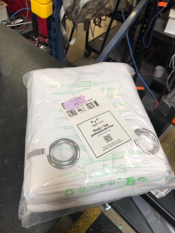 Photo 1 of NICETOWN 100% Blackout Window Curtain Panels, Cold and Full Light Blocking Drapes with Black Liner for Nursery, 84 inches Drop Thermal Insulated Draperies (White, 2 Pieces, 52 Wide Each Panel)