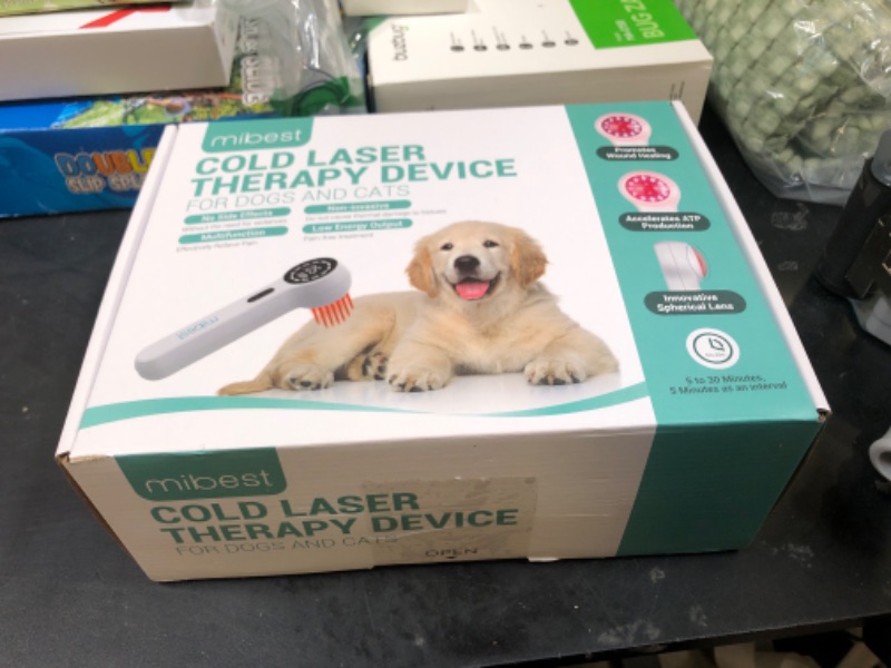 Photo 1 of Mibest Cold Laser Therapy Device for Vet - Red Light Therapy for Dogs and Cats - Infrared Light Therapy Targets Joint and Muscles - Pain Relief, Arthritis, Spinal, Wound Healing (4x808nm + 12x650nm)