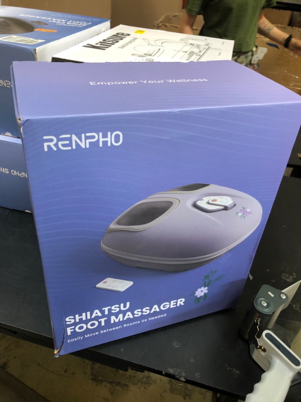 Photo 1 of RENPHO 2025 Foot Massager Machine with Heat, Mothers Day Gifts for Women Mom Dad, Foot Massager for Plantar Fasciitis, 3 Heat Levels, Wireless Control, True Feet Massage up to Size 12, Lilac