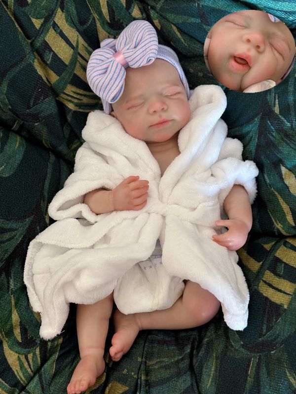 Photo 1 of 18inch Pascale Girl Full Body Silicone Baby Dolls Can Open Mouth Real Life Anatomically Correct Newborn Girl Dolls
