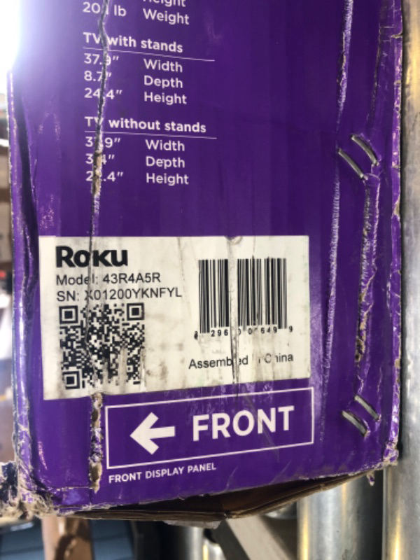 Photo 1 of Roku Smart TV – 43-Inch Select Series 4K HDR RokuTV with Roku Enhanced Voice Remote, Brilliant 4K Picture, Automatic Brightness, & Seamless Streaming – Live Local News, Sports, Family Entertainment