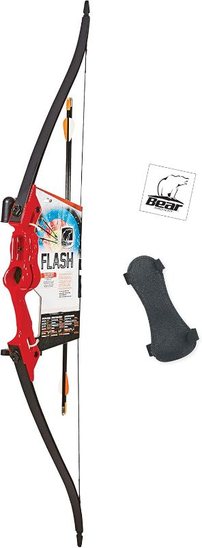 Photo 1 of Bear Archery Flash Bow Set for Youth, Recommended Ages 11-14, Ambidextrous, Continuous Draw Weight Up to 18 lb., Continuous Draw Length Up to 24-inches