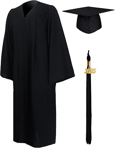 Photo 1 of GraduationMall Matte Graduation Gown Cap Tassel Set 2025 for High School and Bachelor