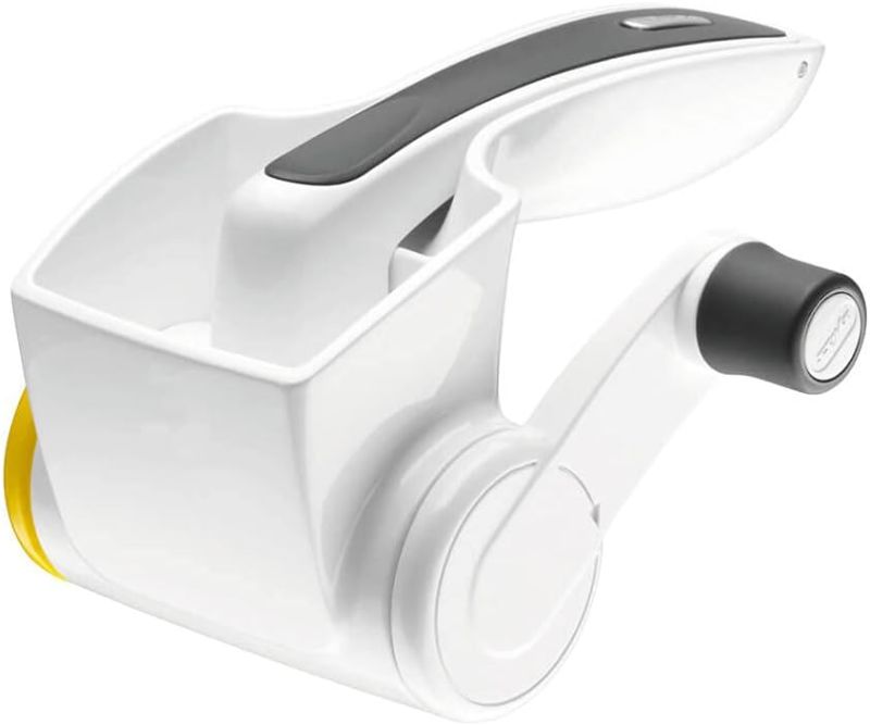 Photo 1 of  Restaurant Cheese Grater - Gift for Cooks - Culinary Chef Gift - Handheld Rotary Grater - Cheese, Vegetable, and Nut Shredder for Right- & Left-Handed Cooks - NSF Restaurant Certified - White
