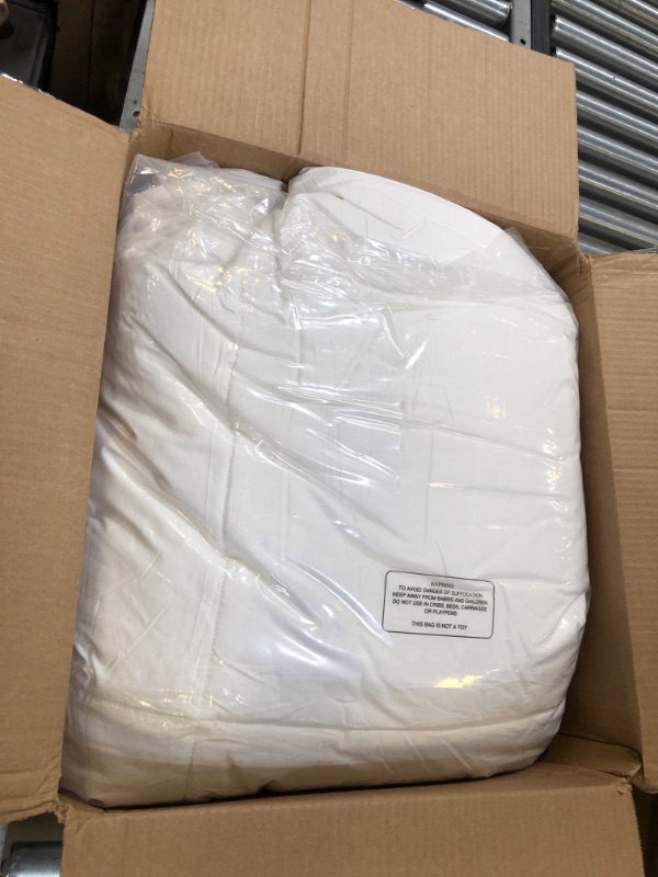Photo 1 of KUSNUG 100% Organic Cotton Feather & Down Fibers Comforter Oversized King Size, All-Season Hotel-Style Hypoallergenic Duvet Insert, Ivory White 120x98 Inch