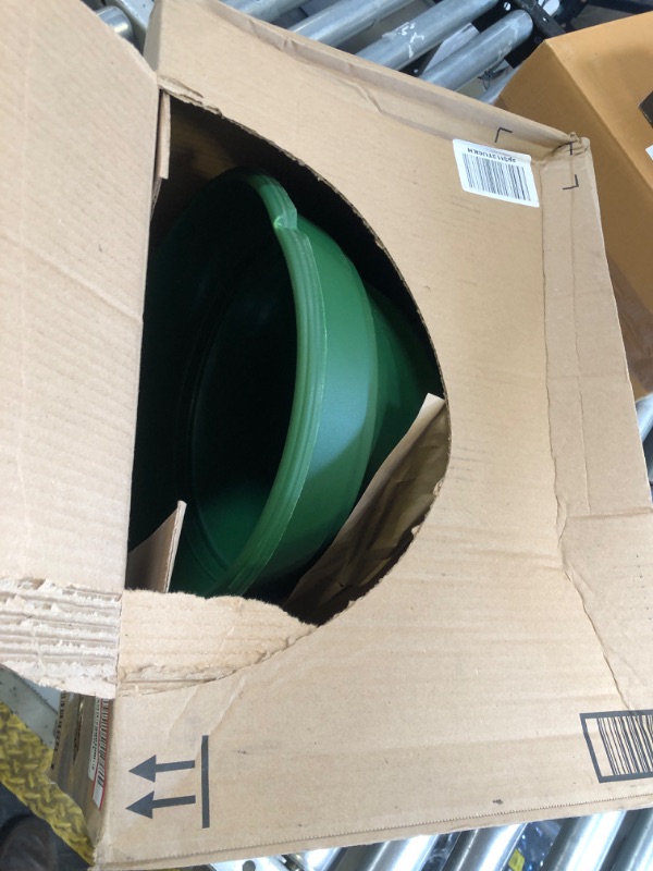 Photo 1 of The HC Companies Panterra Round Planter Decorative 12-Inch Plastic Pot Planter for Outdoor Plants, Pairs w/ 12" Green Panterra Saucer SPN12000B71 | Green (PA.12000B71)