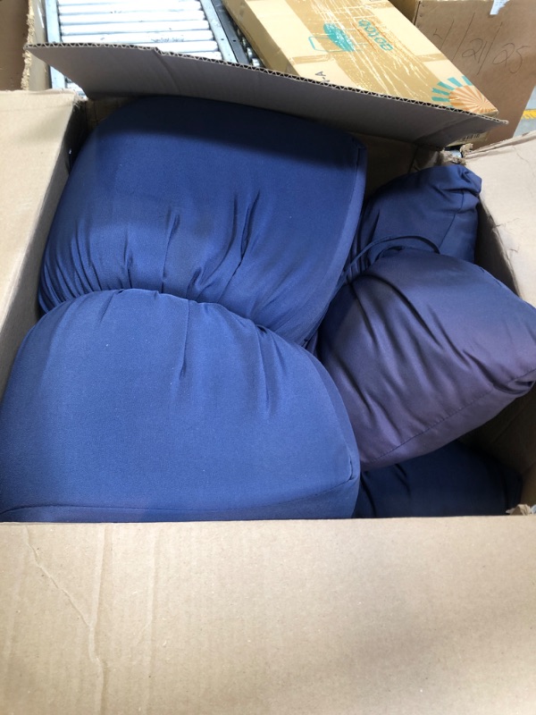 Photo 1 of IPYNBAP Outdoor Cushions for Patio Furniture,Outdoor Seat Cushion Set 24 x 24 x 5.75 Inch,Waterproof & Fade Resistant Outdoor Chair Cushions,Deep Patio Chair Cushion with Removable Cover,Navy Blue