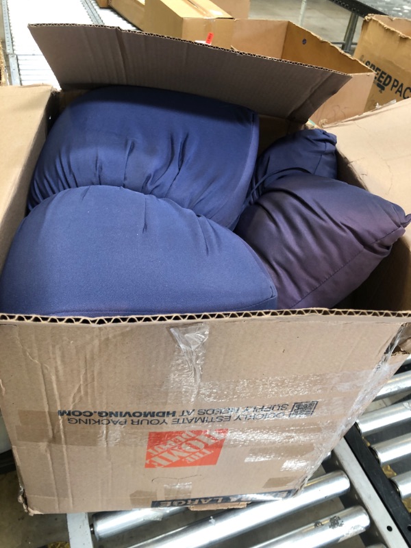 Photo 1 of IPYNBAP Outdoor Cushions for Patio Furniture,Outdoor Seat Cushion Set 24 x 24 x 5.75 Inch,Waterproof & Fade Resistant Outdoor Chair Cushions,Deep Patio Chair Cushion with Removable Cover,Navy Blue