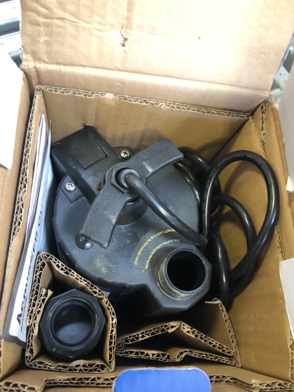 Photo 1 of Acquaer 1/3 HP Automatic Submersible Water Pump, 115V Sump Pump with 3/4” Garden Hose Check Valve Adapter,2160 GPH High Flow Water Removal for Swimming Pool Cover Hot Tubs Flooded House Basement