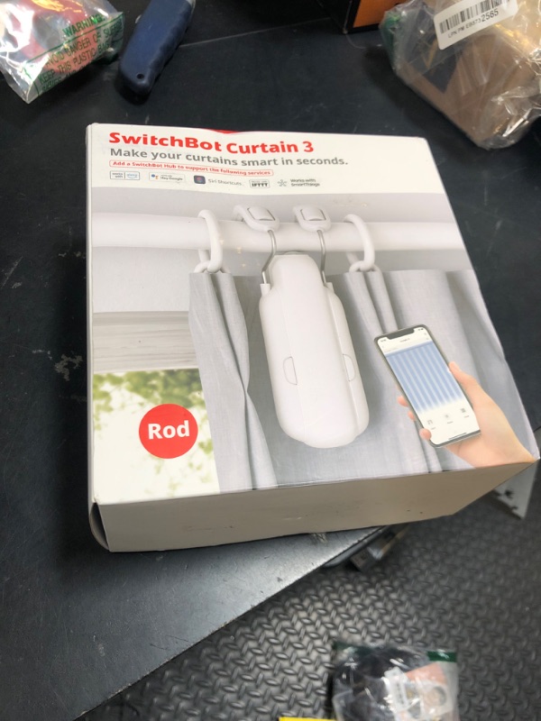 Photo 1 of SwitchBot Automatic Curtain Opener - Bluetooth Remote Control Smart Curtain with App/Timer, Upgraded High-Performance Motor, Add SwitchBot Hub to Work with Alexa, Google Home, HomeKit (Curtain 3, Rod)