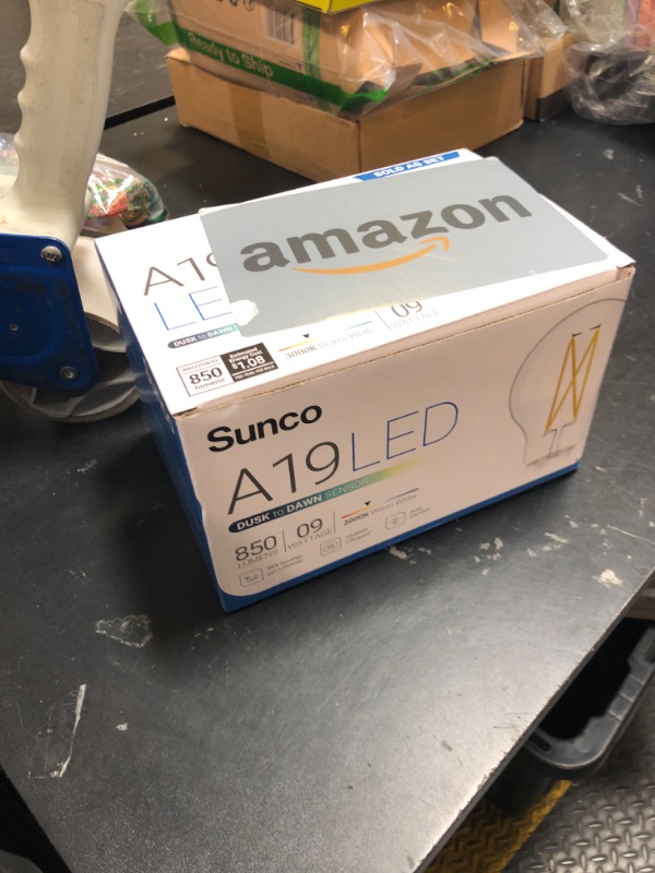 Photo 1 of Sunco 6 Pack 9W=60W A19 Dusk to Dawn Outdoor LED Light Bulbs, CRI90 3000K Warm White, 850 Lumens, E26 Medium Base, Photocell Sensor Ambient Decorative Classic Edison Vintage Bulbs, Bright UL