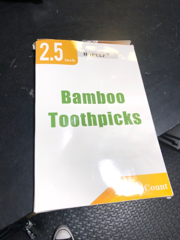 Photo 1 of HOPELF 2400 Count Bamboo Toothpicks Skewers For Appetizer,Olive,Barbecue,Fruit,Cocktail,Teeth Cleaning,Double-Points Wooden Toothpick.
