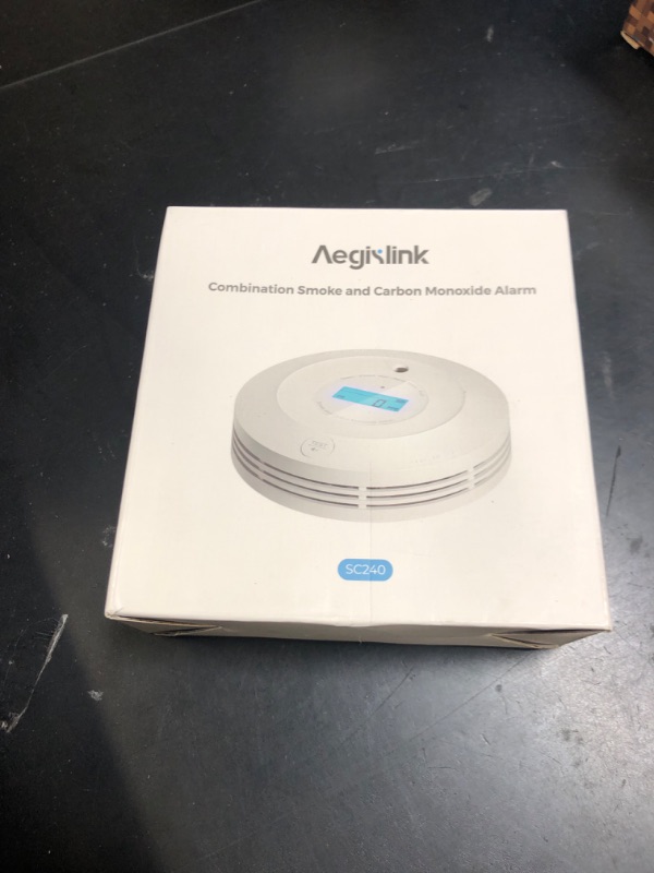 Photo 1 of Aegislink  and Carbon Monoxide Detector 10-Year Lifespan, Photoelectric Fire Alarm and Electrochemical CO Alarm with Test/Silence Button, with Replaceable Battery, SC240