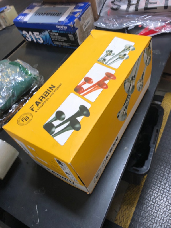 Photo 1 of BANHAO Truck Air Horn 180DB 4 Trumpet Horns Train Horn Kit for Truck 12V Super Loud with compressor suitable for pickup/motorhome/SUV/truck/train(4-Trumpet Black with Air Compressor 12V)