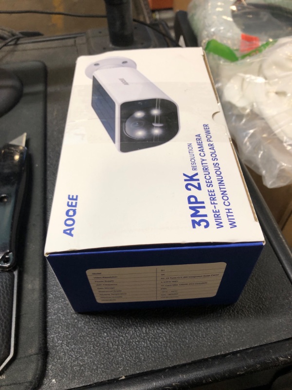 Photo 1 of AOQEE 2K Solar Camera Outdoor Wireless-2.4Ghz WiFi Cameras for Home Security, Continuous Power, Color Night Vision, SD Card/Cloud Storage, Waterproof, Compatible with Alexa/Google Home S1 (1 Pack)