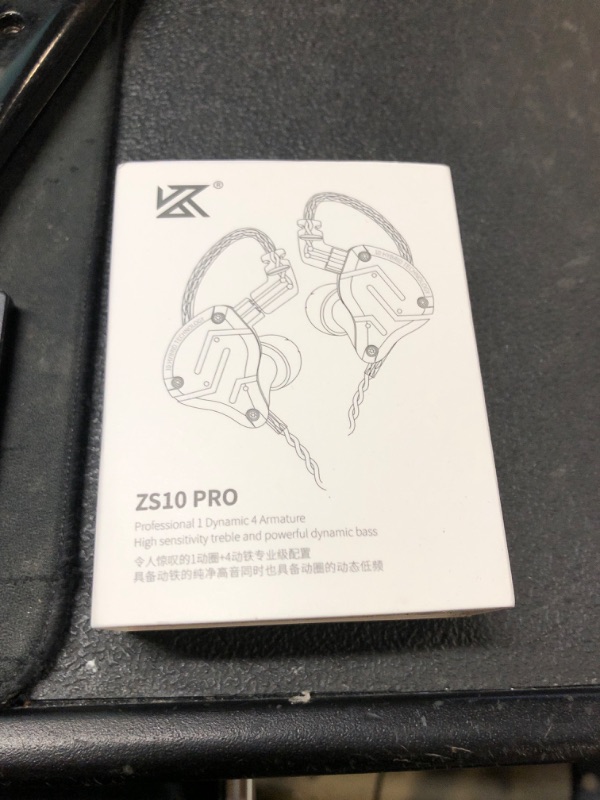 Photo 1 of Linsoul KZ ZS10 Pro, 4BA+1DD 5 Driver in Ear Monitor, HiFi Wired Earbuds, Gaming Earbuds, Hybrid IEM Earphones with Stainless Steel Faceplate, Detachable Cable for Musician(Without Mic, Dark Black)
