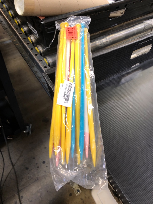 Photo 1 of 12 Pcs Long Straight Plastic Knitting Needles Set for Beginner 15.75 Inch Rainbow Colorful 7mm to 16mm Knitting Needles Kit DIY Craft Yarn Weaving Tool Jumbo Yarn Large Project Sewing