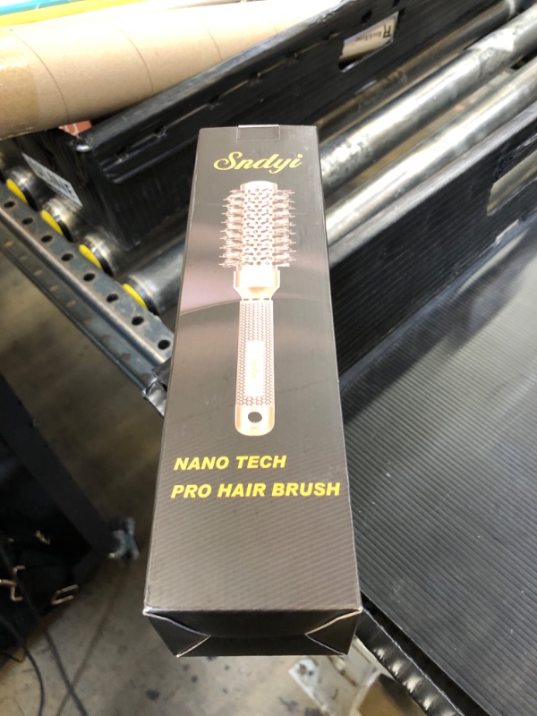Photo 1 of Sndyi Small Round Brush for Blow Out, 1.3 Inch Nano Thermal Ceramic Ionic Round Hair Brush with Boar Bristles, Boost Shine and Volume, For Short Hair with Quick Blow Drying and Salon Styling