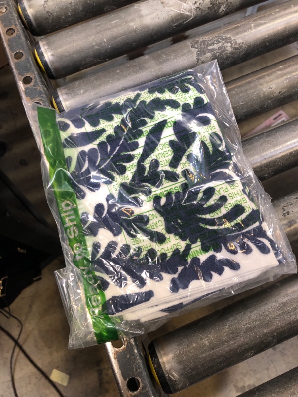 Photo 1 of HWY 50 Navy Blue Decorative Throw Pillow Covers 18x18 Inch (1 Piece), Embroidered Cotton Farmhouse Cushion Cover Pillow Case for Sofa Couch Living Room Bed Bedroon, Floral Branches