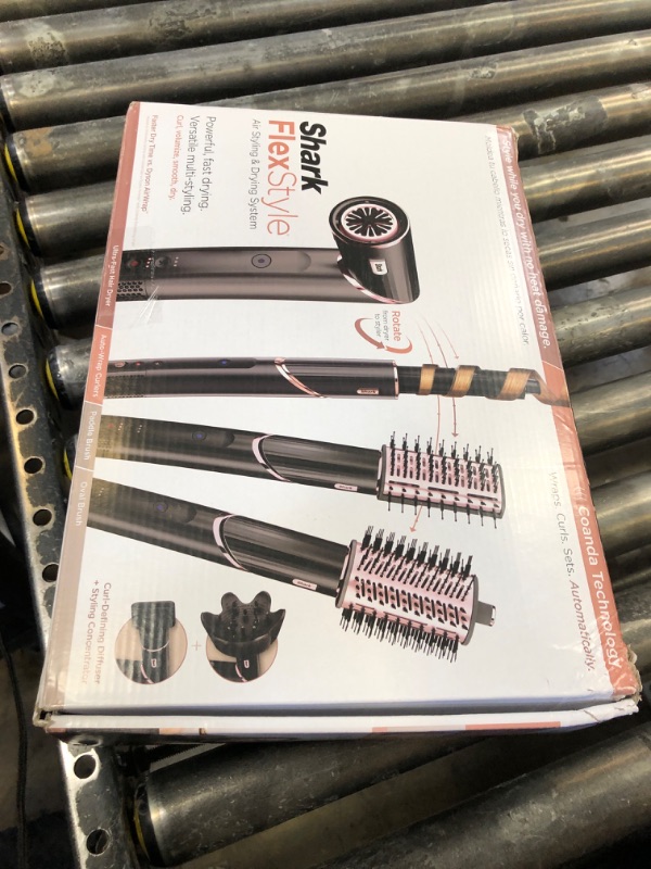 Photo 1 of Shark FlexStyle Hair Dryer & Powerful Styling System with 6-Piece Hair Styling Tools, Paddle Brush, Curl-Defining Hair Diffuser, Auto-Wrap Curlers, Styling Concentrator, Oval Brush &, Black, HD440BK