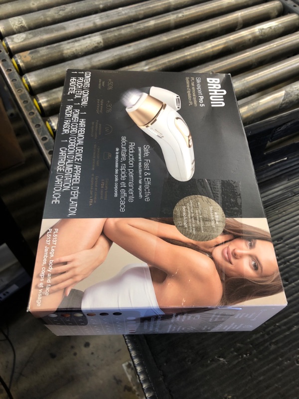 Photo 1 of Braun IPL at Home Laser Hair Removal for Women and Men, Silk Expert Pro 5 PL5137 with Venus Swirl Razor, Permanent Visible Hair Reduction in Hair Regrowth for Body & Face, Corded, PL5137