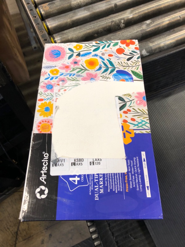 Photo 1 of Artecho Acrylic Paint Markers 48 Colors, Acrylic Paint Pens with Brush Tip and Fine Tip for Stone, Rock Painting, Paper, Pumpkin, Wood, Egg, Canvas, Ceramic, Fabric, leather, Glass, DIY Crafts