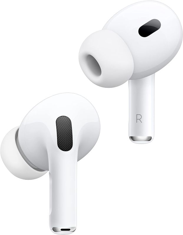 Photo 1 of Apple AirPods Pro 2 Wireless Earbuds, Active Noise Cancellation, Hearing Aid Feature, Bluetooth Headphones, Transparency, Personalized Spatial Audio, High-Fidelity Sound, H2 Chip, USB-C Charging
