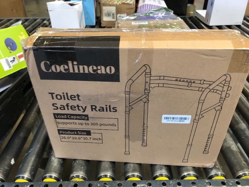 Photo 1 of Stand Alone Toilet Safety Rail - Adjustable Detachable Medical Toilet Safety Frame for Elderly, Heavy Duty Toilet Handles for Elderly and Handicap Toilet Seat Handles with Storage Bag