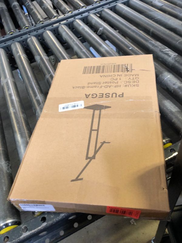 Photo 1 of Sign Holder, Heavy Duty Floor Banner Stand, Adjustable Floor Poster Stand, Metal Sign Stand, Poster Stands for Display Sign Holder Stand, Height Up to 42 Inches, 355° Rotation Display Stand(Black)