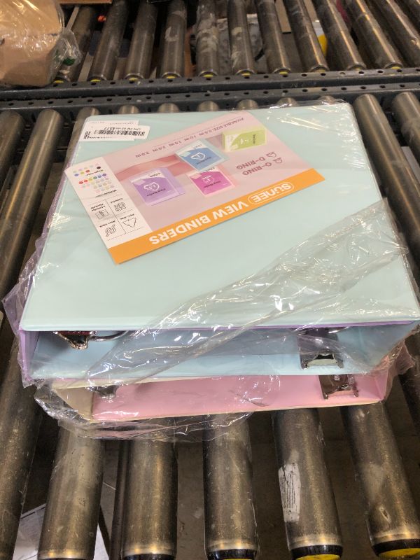 Photo 1 of SUNEE 3 Ring Binder 3 Inch 4 Pack, 3" Clear View Binder Three Ring PVC-Free (Fit 8.5x11 Inches) for School or Office Supplies, Assorted Pastel