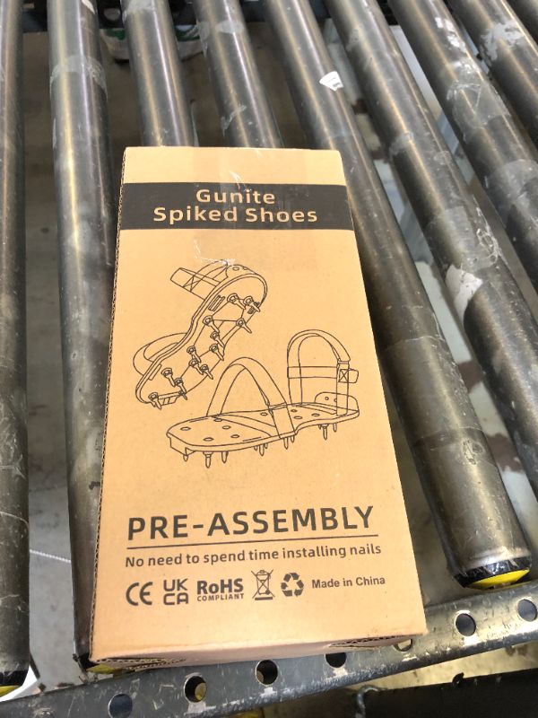 Photo 1 of FIETODK Epoxy Floor Spiked Shoes Fully Assembled Gunite Spiked Shoes with 3/4" Short Spikes for Garage Floor Epoxy, Overlays, Cover Installation,1 Pair (Black)