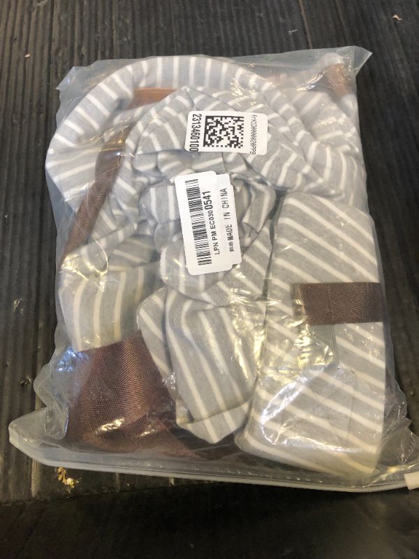 Photo 1 of vrbabies Baby Wraps Carrier Newborn to Toddler, Kangaroo Baby Easy Wearing Wrap, Adjustable Soft Baby Holder Front Chest Sling Carriers Perfect Baby Infant Essentials Gifts (Striped Grey, Cotton)