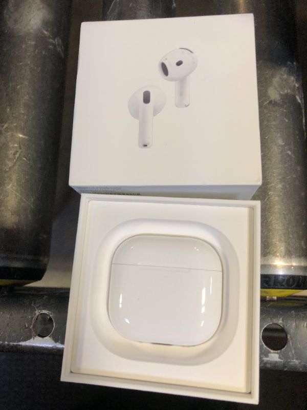 Photo 1 of Apple AirPods 4 Wireless Earbuds, Bluetooth Headphones, with Active Noise Cancellation, Adaptive Audio, Transparency Mode, Personalized Spatial Audio, USB-C Charging Case, Wireless Charging, H2 Chip