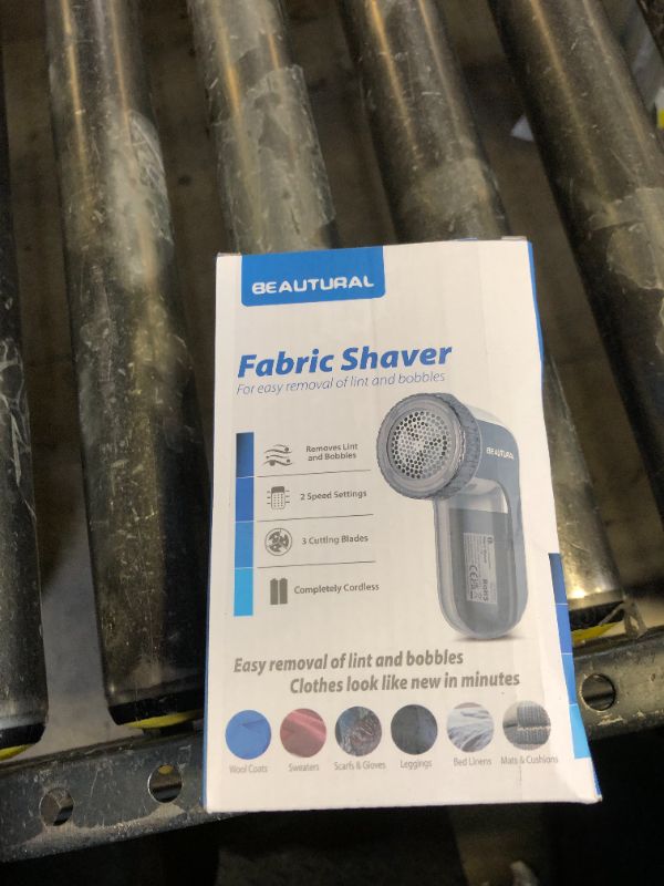 Photo 1 of BEAUTURAL Fabric Shaver and Lint Remover, Sweater Defuzzer with 2-Speeds, 2 Replaceable Stainless Steel Blades, Battery Operated, Remove Clothes Fuzz, Lint Balls, Pills, Bobbles Gray