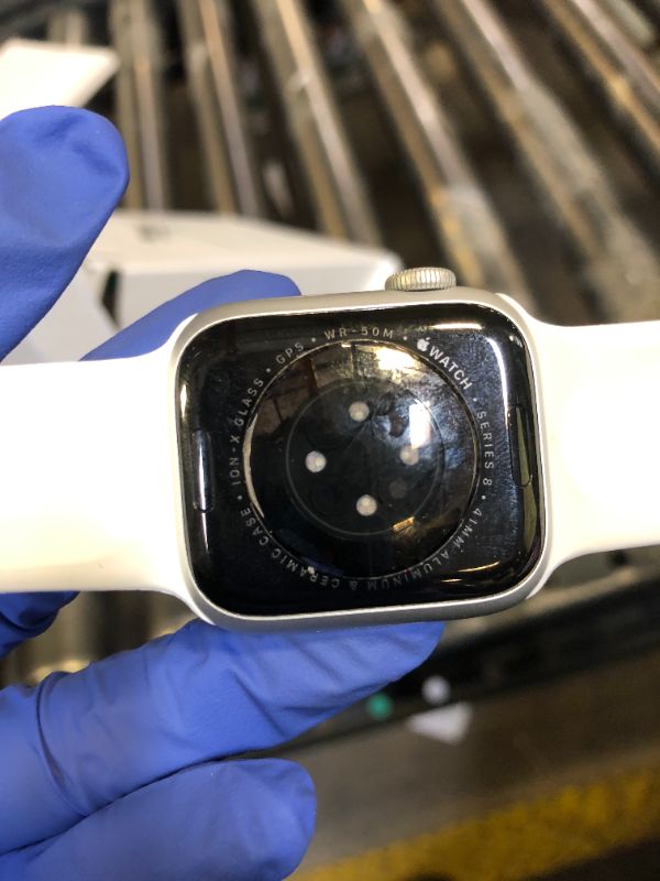Photo 1 of Apple Watch Series 8 (41MM, GPS) - Silver Aluminum Case with White Sport Band (Renewed Premium)
