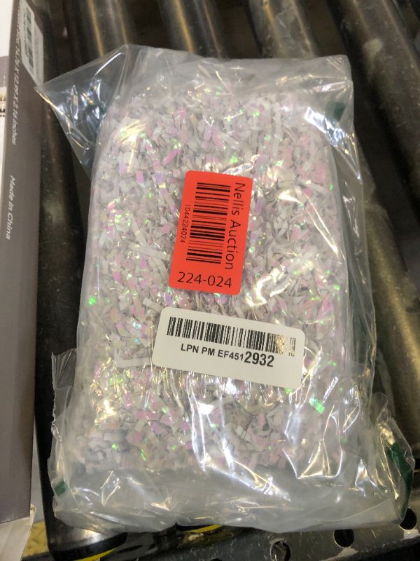 Photo 1 of Caleihd Crinkle Cut Paper Shred Filler 1LB Shredded Paper for Gift Box Baskets Wrapping and Filling (Diamond White)