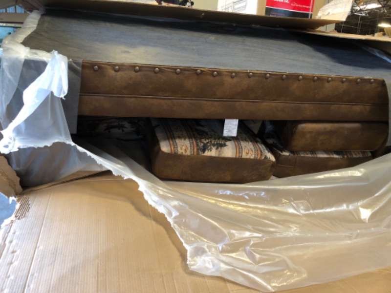Photo 1 of Large Brown Leather Sofa