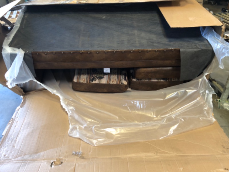 Photo 1 of Large Brown Leather Sofa